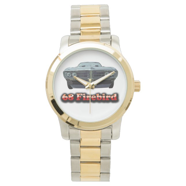68 Firebird Gold en Silver Tone Watch Horloge (Voorkant)