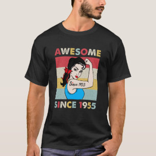 68 jaar Geweldige sinds 1955 68e verjaardag T-shirt