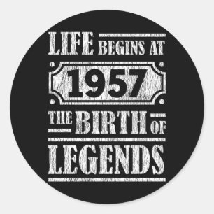 68 jaar oud 1957 Geboorte van de legende 68ste ver Ronde Sticker