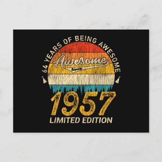 68 jaar oud 1957 Retro Geweldige 68e verjaardagsca Briefkaart (Voorkant)