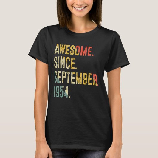 68 jaar oud Geweldige sinds september 1954 68e her T-shirt (Voorkant)
