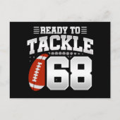 68 Jaar Oud Tackle Football Party 68e Verjaardag Briefkaart (Voorkant)
