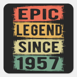 68 jaar oude Bday 1957 Epic Legend 68ste verjaarda Vierkante Sticker