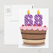 68-jarige leeftijd op de Birthday Cake Briefkaart (Voorkant / Achterkant)