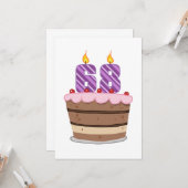 68-jarige leeftijd op de Birthday Cake Kaart (Voorkant / Achterkant in situ)