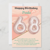 68-jarige meisjes Happy Birthday-kaart (Voorkant)