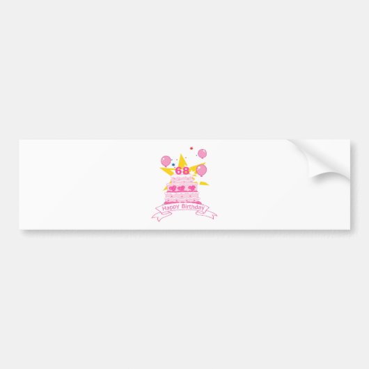 68-jarige vogelbeker bumpersticker (Voorkant)
