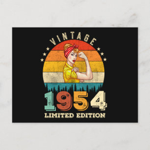 68-jarige vrouwen verjaardag 1954 vintage 68e verj briefkaart