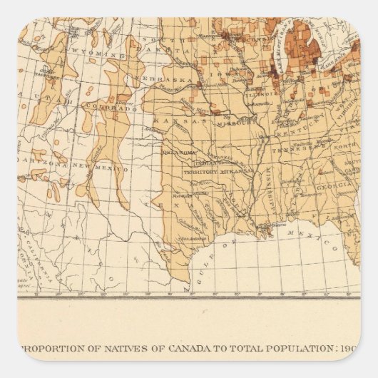 68 Natives Canada 1900 Vierkante Sticker (Voorkant)