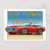 68 Vuurvogel rode converteerbaar Briefkaart (Voorkant)