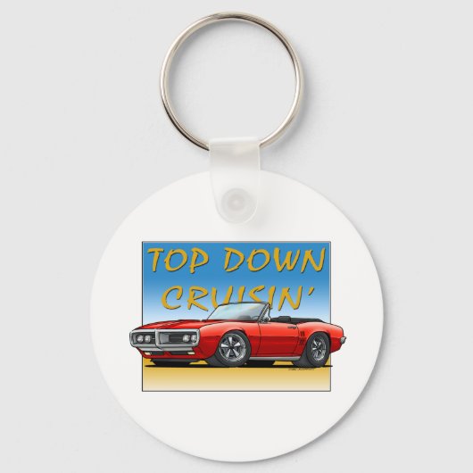 68 Vuurvogel rode converteerbaar Sleutelhanger (Voorkant)