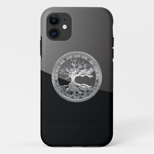 [68] Zilveren Keltische levensboom Case-Mate iPhone Case (Achterkant)
