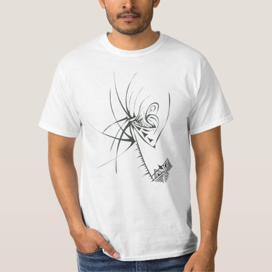 68 Zwarte Witte Abstracte Stam Tattoo Kunst T-shirt (Voorkant)