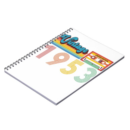 68e  geboortedag Retro 1953 Cassettebandje Notitieboek (Linkerzijde)