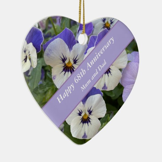 68e Jubileum bewerkbaar Keramisch Ornament (Rechts)