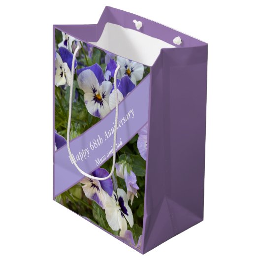 68e Jubileum bewerkbaar Medium Cadeauzakje (Voorkant Gekanteld)