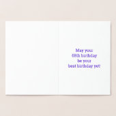 68e verjaardag: "68 jaar oud!" goudfolie-Kaart Folie Kaarten (Binnen)