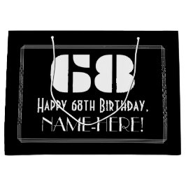68e verjaardag ~ Art Deco Geïnspireerde look "68" Groot Cadeauzakje