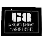 68e verjaardag ~ Art Deco Geïnspireerde look "68"  Groot Cadeauzakje (Achterkant)