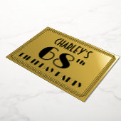 68e verjaardag — Art Deco look "68" + naam Folie Uitnodiging (Gedraaid)