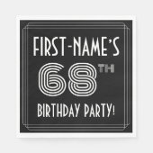 68e verjaardag: Art Deco Style + aangepaste naam Servet (Voorkant)