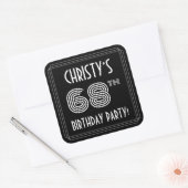 68e verjaardag: Art Deco Style en aangepaste naam Vierkante Sticker (Envelop)