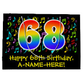68e verjaardag - Colorful Music Symbols, Rainbow 6 Groot Cadeauzakje (Achterkant)