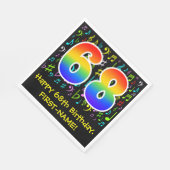 68e verjaardag - Colorful Music Symbols, Rainbow 6 Servet (Hoek)