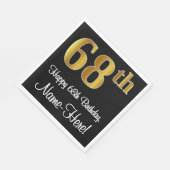 68e verjaardag ~ Elegant Luxe Faux Gold Look # Servet (Hoek)