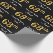 68e verjaardag: Elegante luxe Faux Gold look # Cadeaupapier (Hoek)