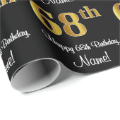 68e verjaardag: Elegante luxe Faux Gold look # Cadeaupapier (Rol Hoek)