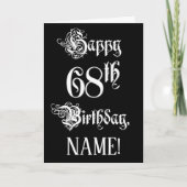 68e verjaardag: Fancy, elegant script + aangepaste Kaart (Voorkant)