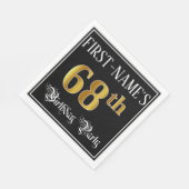 68e verjaardag — Fancy script, Faux Gold look Servet (Hoek)