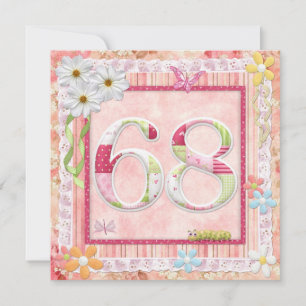68e verjaardag feest scrapbooking stijl kaart