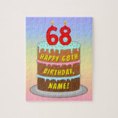 68e verjaardag: Fun Cake and Candles + Custom Name Legpuzzel (Verticaal)