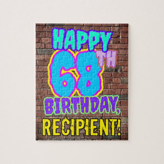 68e verjaardag ~ Fun, geïnspireerd door Urban Graf Legpuzzel (Verticaal)