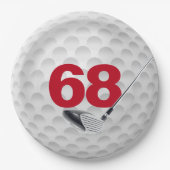 68e verjaardag golfbal design papier Bord (Voorkant)