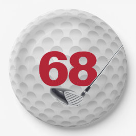 68e verjaardag golfbal design papier Bord