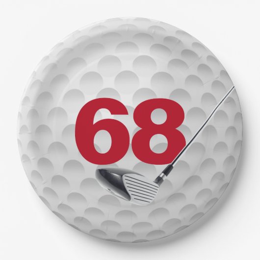 68e verjaardag golfbal design papier Bord (Voorkant)