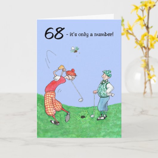 68e verjaardag Kaart voor een golfer (Gele Bloem)