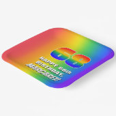 68e verjaardag: kleurrijk, vun regenboogpatroon #  papieren bordje (Gebogen)