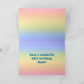68e verjaardag: kleurrijke regenboog # 68, aangepa kaart (Binnen)