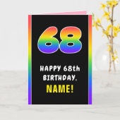 68e verjaardag: kleurrijke regenboog # 68, aangepa kaart (Gele Bloem)