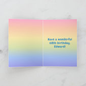 68e verjaardag: kleurrijke regenboog # 68, aangepa kaart (Binnen)