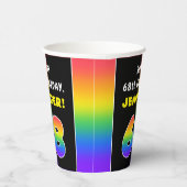 68e verjaardag: kleurrijke regenboog # 68, aangepa papieren bekers (Rechts)