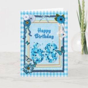 68e verjaardag met een scrapbook-effect kaart