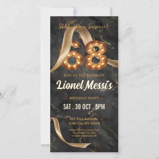 68e verjaardag mobiele uitnodiging (Voorkant)