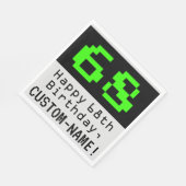 68e verjaardag - Nerdy / Geeky Style "68" & naam Servet (Hoek)