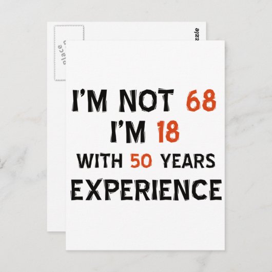 68e verjaardag ontwerp briefkaart (Voorkant / Achterkant)