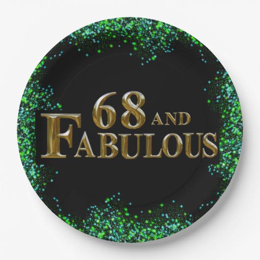68e verjaardag papieren bordje (Voorkant)